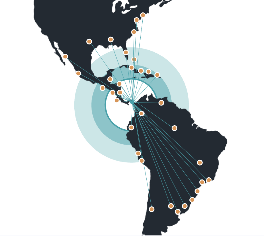 J Cain Destinos Mapa